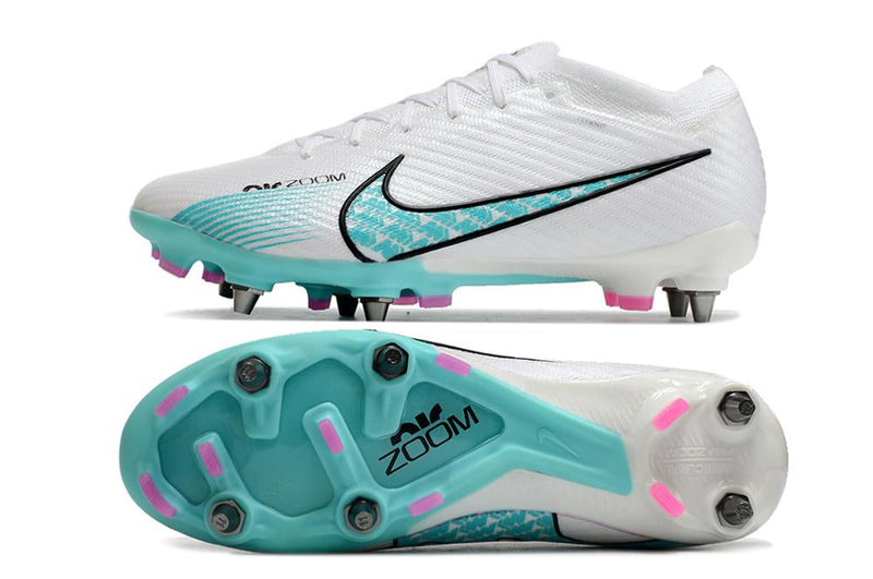 Chuteira Nike Mercurial Vapor XV Elite SG Campo - Branco e Azul