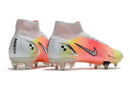 Chuteira Nike Mercurial Superfly 8 Elite SG Campo - Branco, Vermelho e Laranja